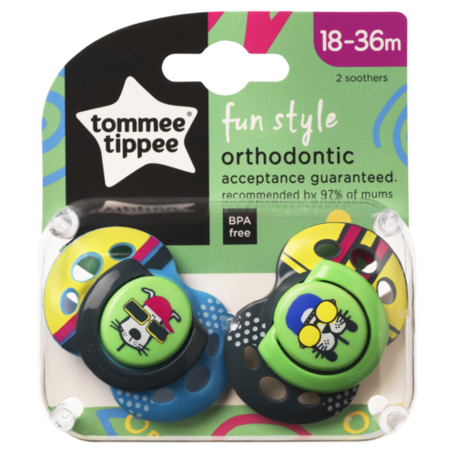 Tommee Tippee Closer to Nature Fun Style Soothers 18-36m 2 Pack