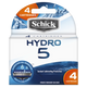 Schick Hydro 5 Blade Refills 4 Cartridges