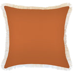 Escape to Paradise Cushion Cover Coastal Fringe Solid Burnt Orange 60CM X 60CM