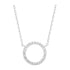 Estella Bartlett Large Pave Set Circle Cubic Zirconia Pendant Necklace Silver Plated