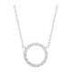 Estella Bartlett Large Pave Set Circle Cubic Zirconia Pendant Necklace Silver Plated