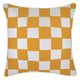 Escape to Paradise Cushion Cover With Piping Check Gold White 45CM x 45CM