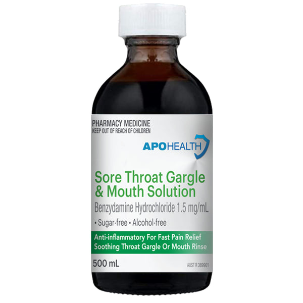 Apohealth Sore Throat Gargle & Mouth Solution 500ml