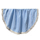 Escape to Paradise Round Bamboo Turkish Towel Blue Stripe
