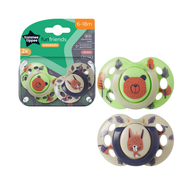 Tt Ctn Soother Fun Style 6-18M 2Pk