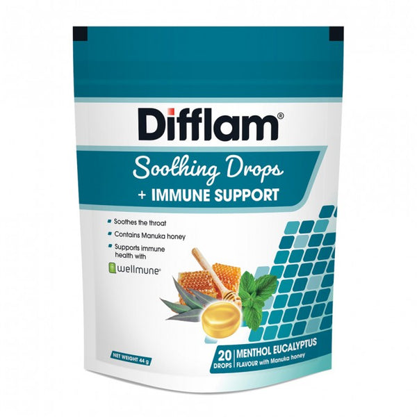 Difflam Soothing Drops + Immune Support Eucalyptus Menthol 20 Drops