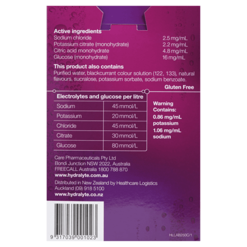 Hydralyte Electrolyte Solution Apple Blackcurrant 4 X 250ml – Cosmetics ...