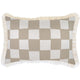 Escape to Paradise Cushion Cover Coastal Fringe Check Beige 35CM x 50CM