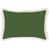 Escape to Paradise Cushion Cover Coastal Fringe Solid Dark Green White 35CM X 50CM