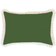 Escape to Paradise Cushion Cover Coastal Fringe Solid Dark Green White 35CM X 50CM