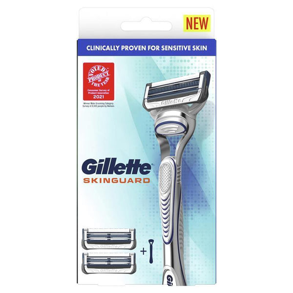 Gillette Skinguard Razor Handle + 2 Cartridges