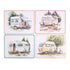 Splosh Caravan Placemats Set of 4 Cork Backed Waterproof