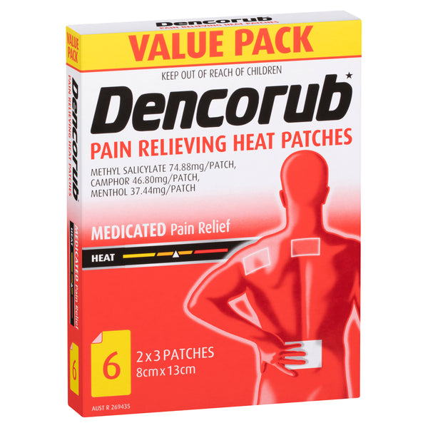 Dencorub Heat Patches 6 Pack