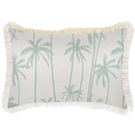 Escape to Paradise Cushion Cover Coastal Fringe Tall Palms Mint 35CM X 50CM