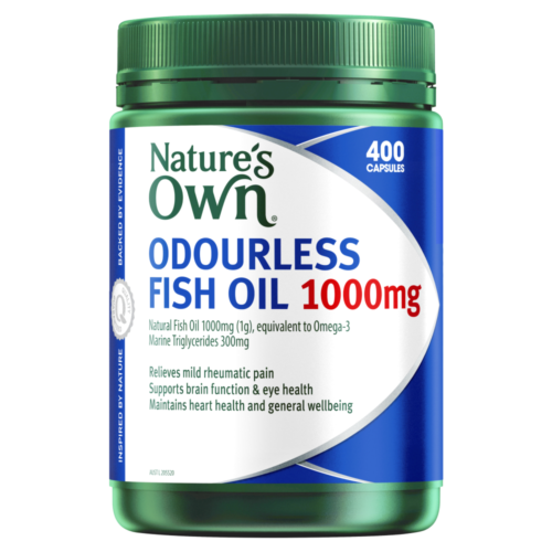 Natures Own Odourless Fish Oil 1000mg 400 Capsules