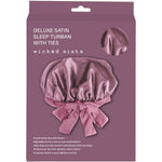 Wicked Sista Deluxe Satin Sleep Turban With Ties Plum