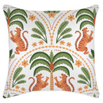 Escape to Paradise Cushion Cover With Piping Tiger Tree White 60CM x 60CM