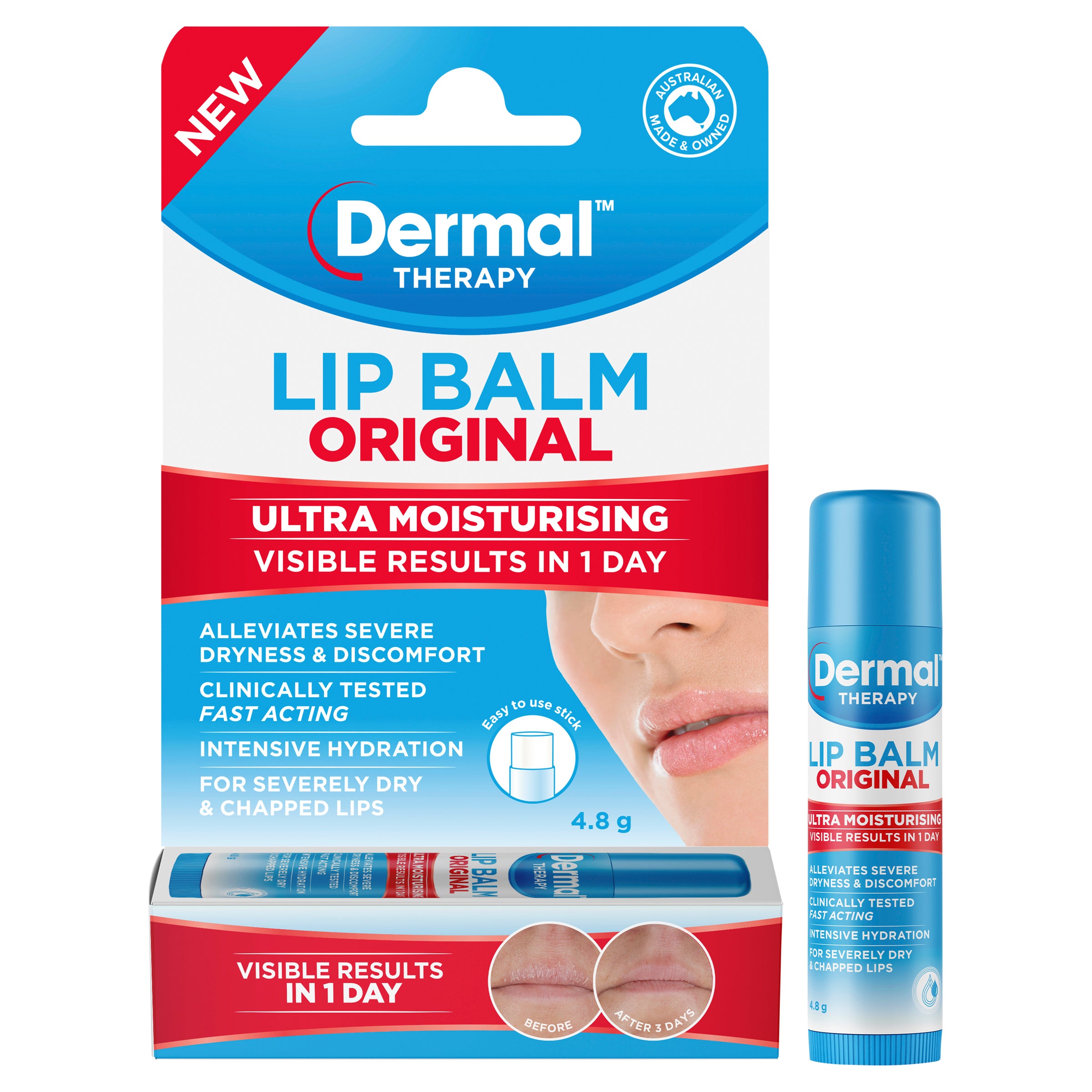 Dermal Labret Dermal Therapy Lip Balm Stick For Dry And Chapped Lips Spf 50+ 4.8G