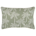 Escape to Paradise Cushion Cover With Piping Cabana Palms Sage 35CM x 50CM