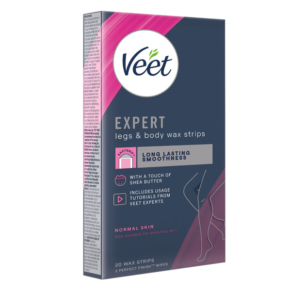 Veet Expert Legs and Body Wax Strips for Normal Skin 20 Pack