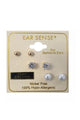 Ear Sense Large Gold Ball Cubic Zirconia & Pearl Trio