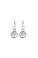Ear Sense F406 Silver Small Open Circle With Crystal On A French Hook