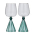 Ragni Wine Glasses With Teal Stem Set Of 2