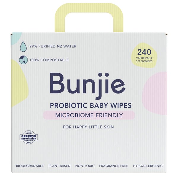 Bunjie Baby Wipes Probiotic 3X80