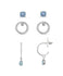 Ear Sense Silver Opal Stud Circle & J Hoop Trio FC302