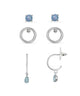 Ear Sense Silver Opal Stud Circle & J Hoop Trio FC302