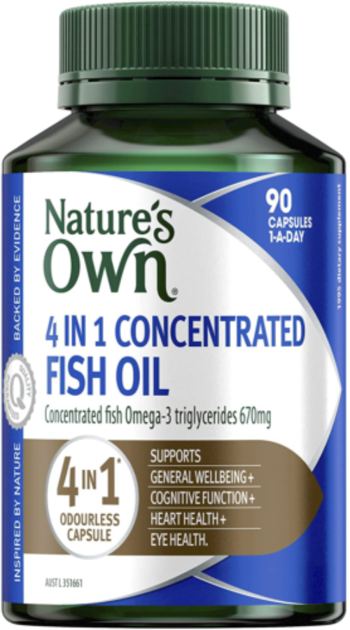 Natures Own 4 In 1 Concentrated Fish Oil Odourless 90 Capsules