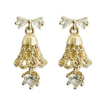 Wicked Sista Crystal Bell Earrings Gold