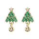 Wicked Sista Crystal Christmas Tree Stud Earrings Gold