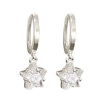 Wicked Sista Crystal Star Huggie Hoops Silver