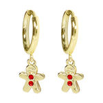 Wicked Sista Gingerbread Man Huggie Hoops Gold