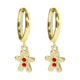 Wicked Sista Gingerbread Man Huggie Hoops Gold
