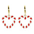 WS Heart Candy Cane Earrings Gold