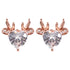 Wicked Sista Reindeer Heart Stud Earrings in Rose Gold