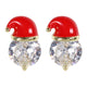 Wicked Sista Crystal Santa Stud Earrings Gold