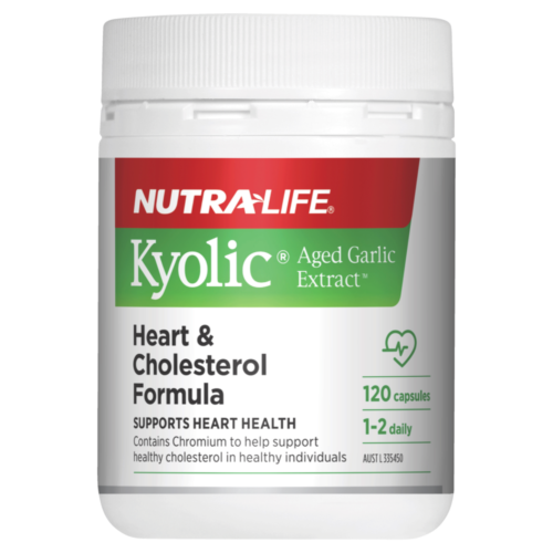 Nutra-Life Kyolic Aged Garlic Extract Heart & Cholesterol Formula 120 Capsules