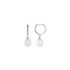 Sterling Silver Click Hoop With Pearl Drop Earrings