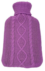 3P Knitted Hot Water Bottle Cover In Fuschia For 2L Bottle