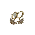 Wicked Sista Fan Huggie Hoop Earrings Gold