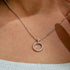 Memoriajewels Sterling Silver Round Circle Necklace With Zirconia