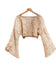 Ginger Bear Boutique Grunge Boho Style Bell Sleeve Crop Top Mesh Summer Top