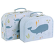 A Little Lovely Company Ocean Suitcase - Set of 2