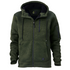 Eleven Workwear Marle Bonded Knit Zip Hoodie Forest Black