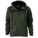 Eleven Workwear Marle Bonded Knit Zip Hoodie Forest Black