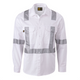 Eleven Workwear L/S Drill Shirt With X Tape White