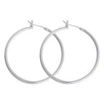 Studex Just Hoops Flat Rhodium Plated Earrings 20MM